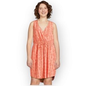 Time and Tru Sleeveless Surplice V-Neck Orange Muscle Surplus Dress Size XL